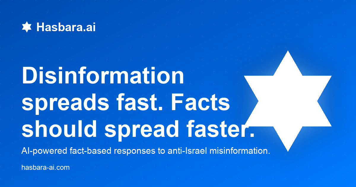 Hasbara On Computer Hasbara.ai - Answer any anti-Israel post with facts